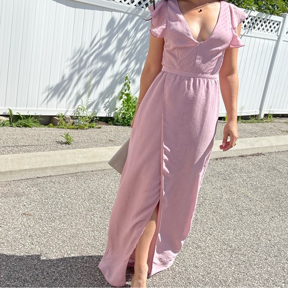 NWT Revolve superdown pink mae ruffle wrap maxi, Sz XS - Picture 5 of 9